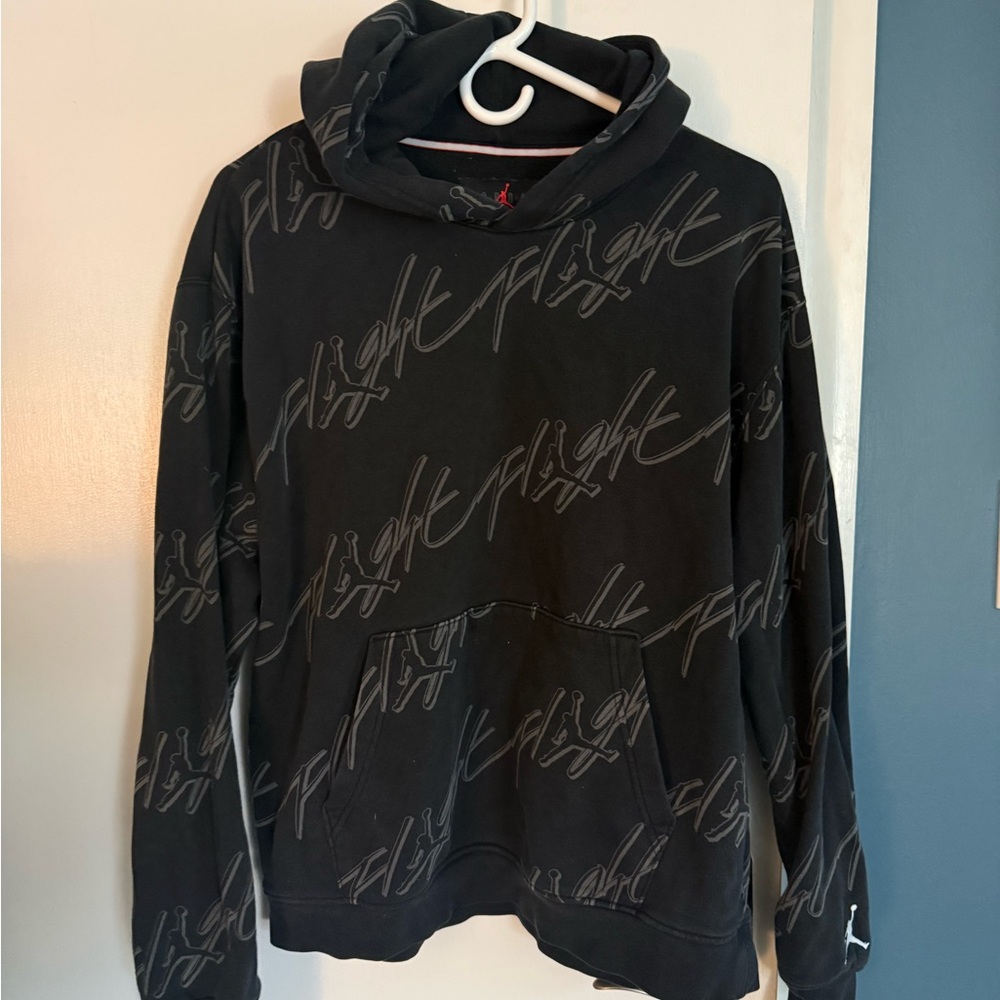 Jordan Black 'Flight' Script Pullover Hoodie